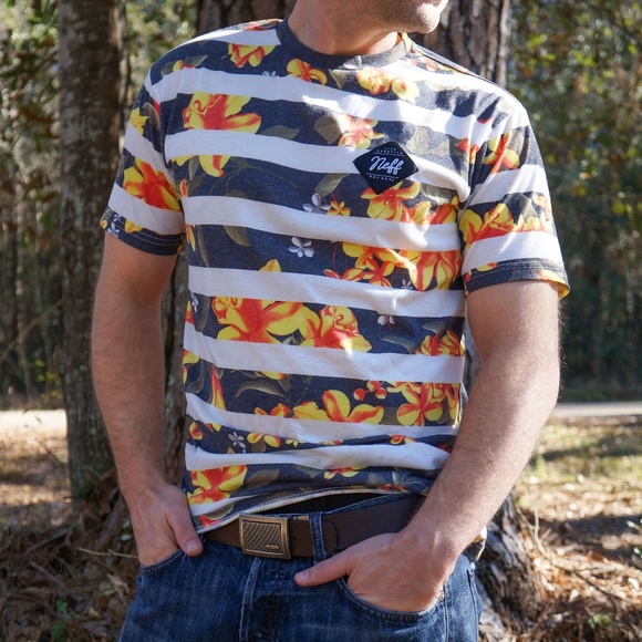 Neff Other - NEFF Commando Floral Striped Tee